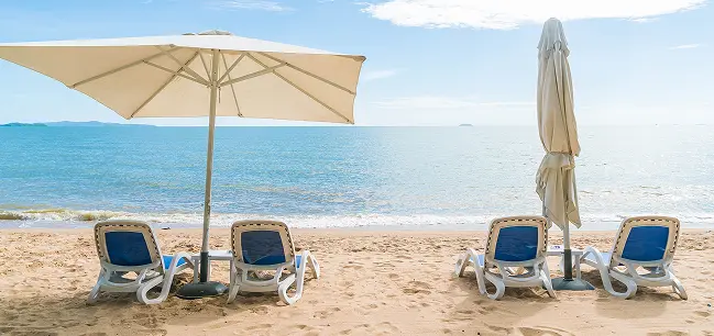 Comfortable beach lounge area